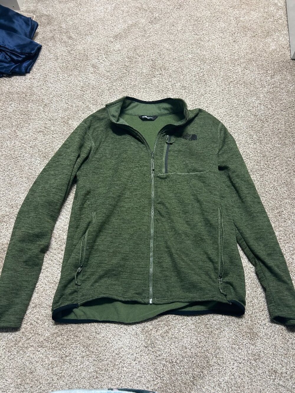 Green North Face Jacket with Pacific Life (Company) Sleeve Size Medium